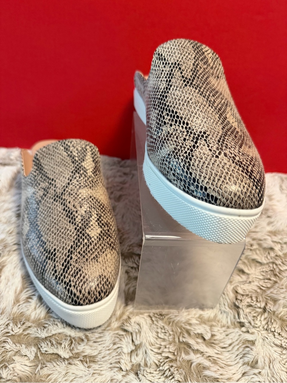Restricted Brand Slip-On Platform Sneakers in Snake Print - Neutral